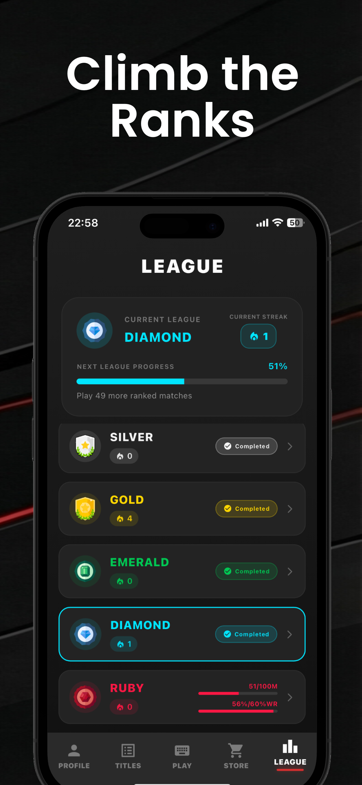 Victory screen after winning a race